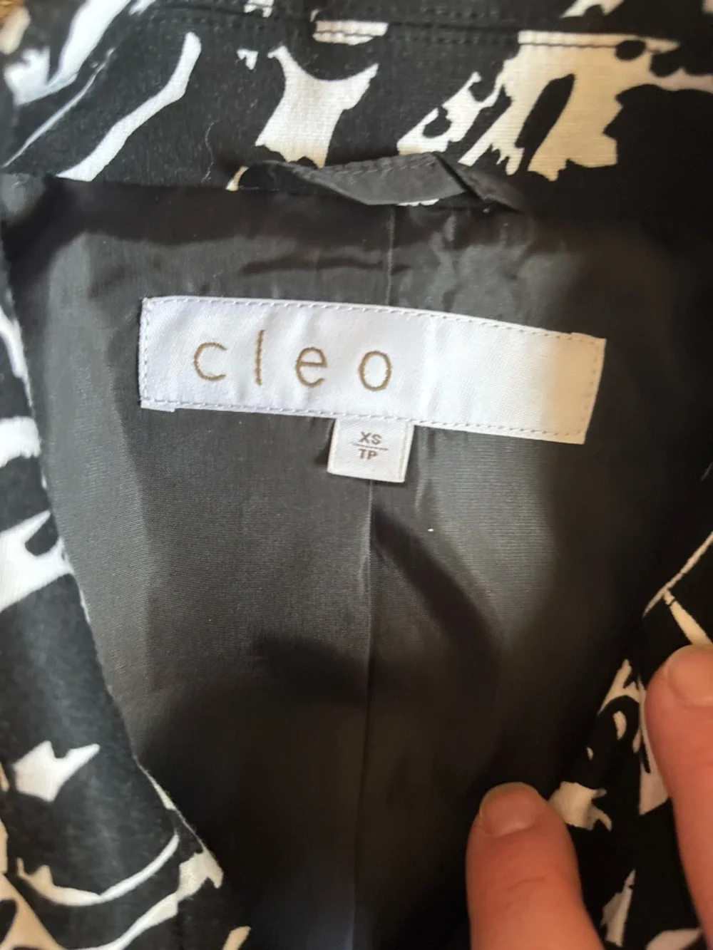 Cleo Petites Long-line Blazer Jacket Black and White Women's Size XS - Picture 2 of 4